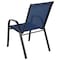 Flash Furniture Navy Outdoor Stack Chair w/ Flex Material, PK4 4-JJ-303C-NV-GG - alternate 2